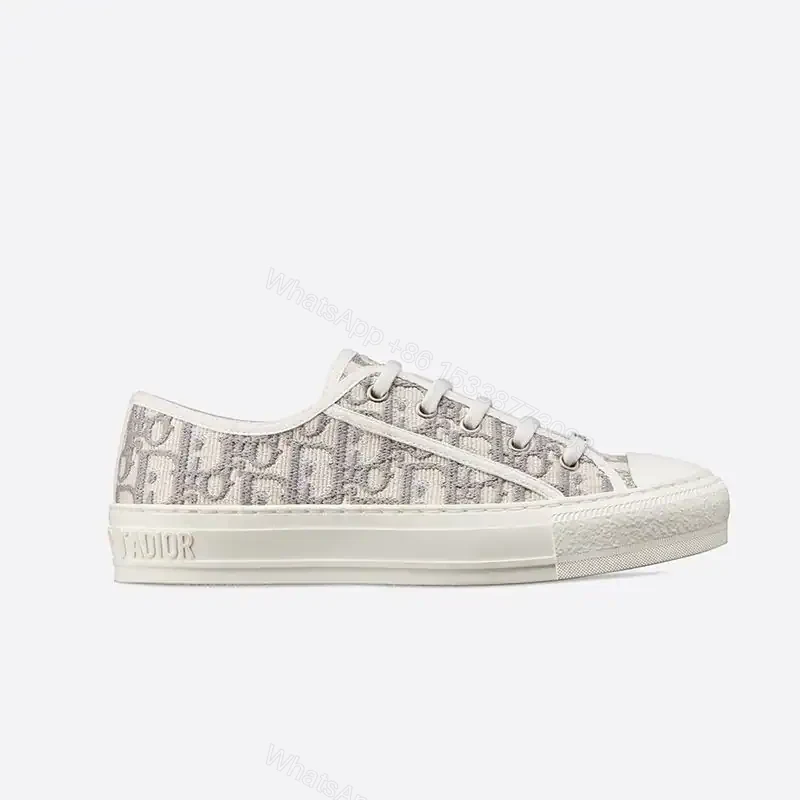 View 4 of WALK’N’DIOR SNEAKERS WOMEN OBLIQUE EMBROIDERED COTTON GREY – CD170