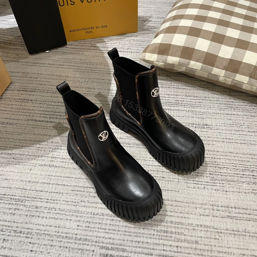 View 2 of LOUIS VUITTON RUBY FLAT ANKLE BOOTS BLACK 1AB0FO