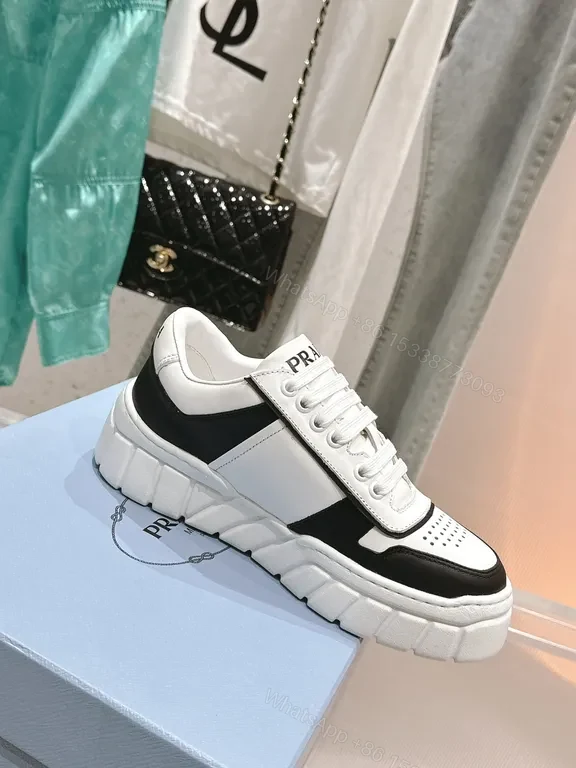 View 2 of Monochrome Luxe Prada-Influenced Platform Sneakers
