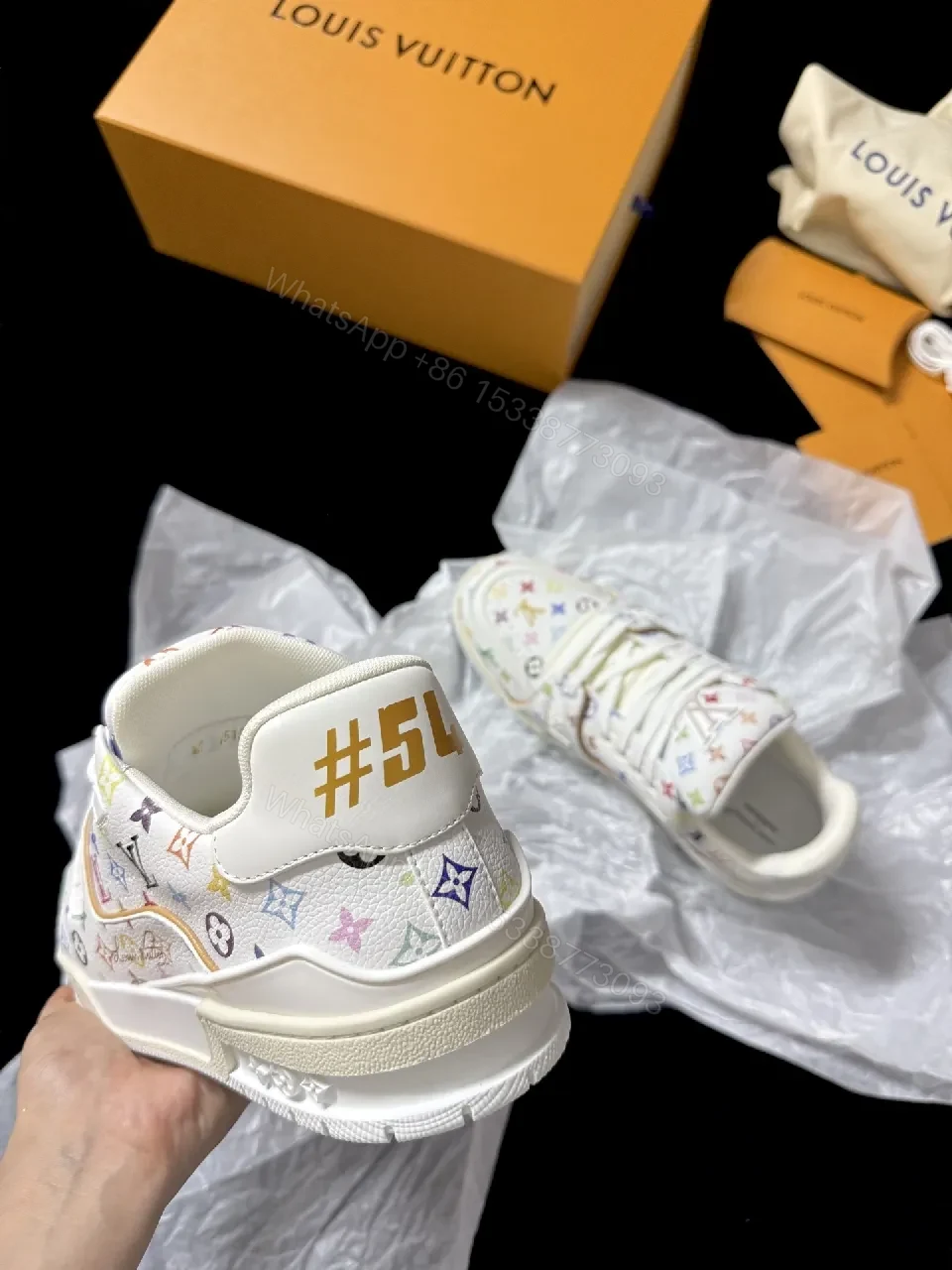 View 4 of Colorful Monogram Sneakers with Signature Details