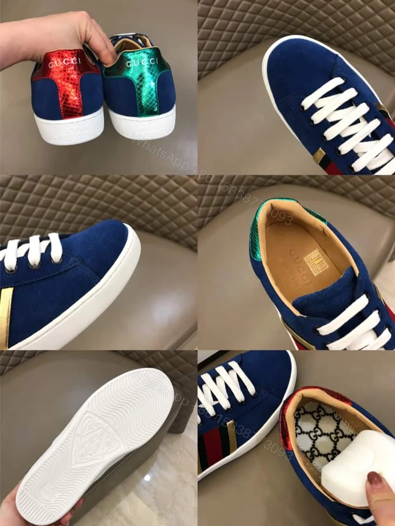 View 3 of GUCCI ACE SNEAKER VELVET BLUE METALLIC STRIPE – GC40