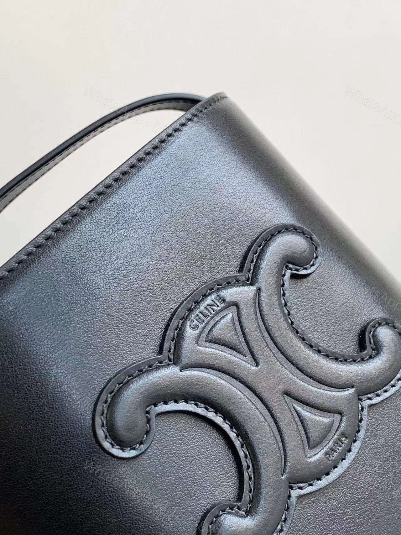 View 4 of Celine Small Bucket Cuir Triomphe Mini Black Bucket Bag 19.5x16x7cm