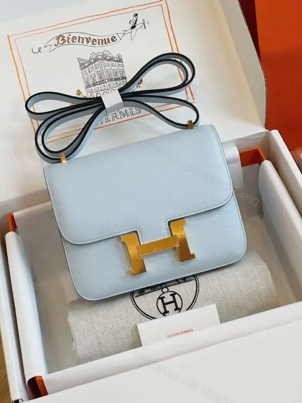 HN Bag Epsom Gold Light Blue Handbags 19cm — view 1