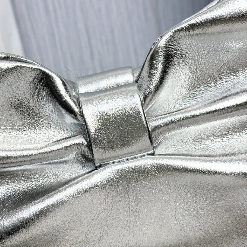 View 7 of Shimmer Metallic Bow Crossbody: Luxe Compact Crossbody Bag