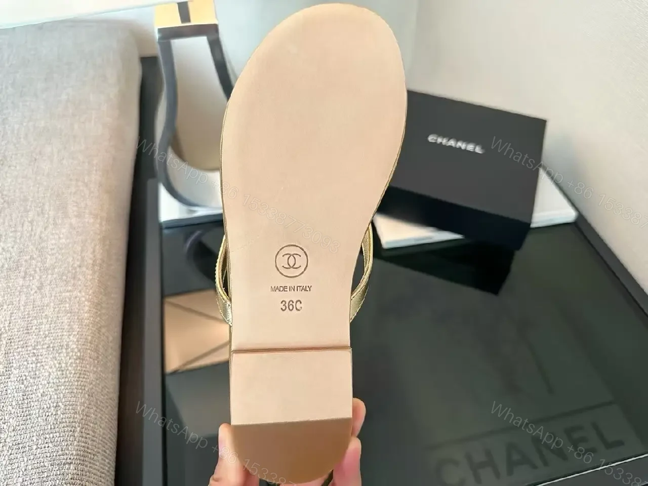 View 5 of Gold-Tone Minimalist Sandals: Effortless All-Day Comfort