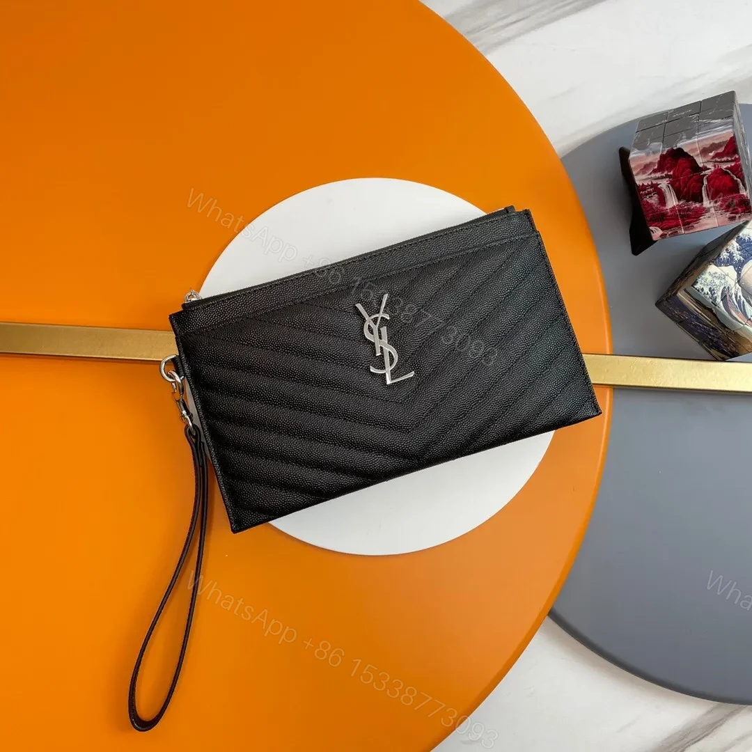 View 5 of YSL CASSANDRE MATTELASÈ LARGE ZIPPED POUCH IN GRAIN DE POUDRE EMBOSSED LEATHER