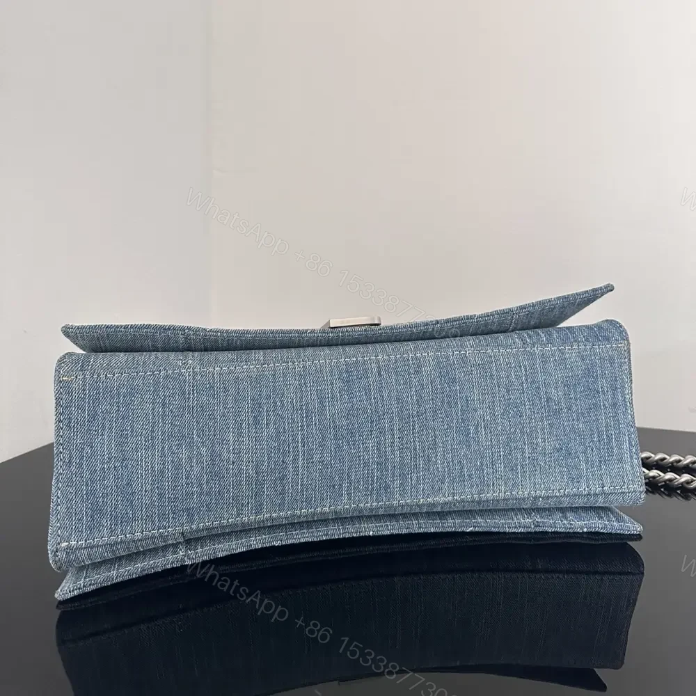 View 6 of 高仿Balenciaga*Crush系列沙漏包牛仔藍S