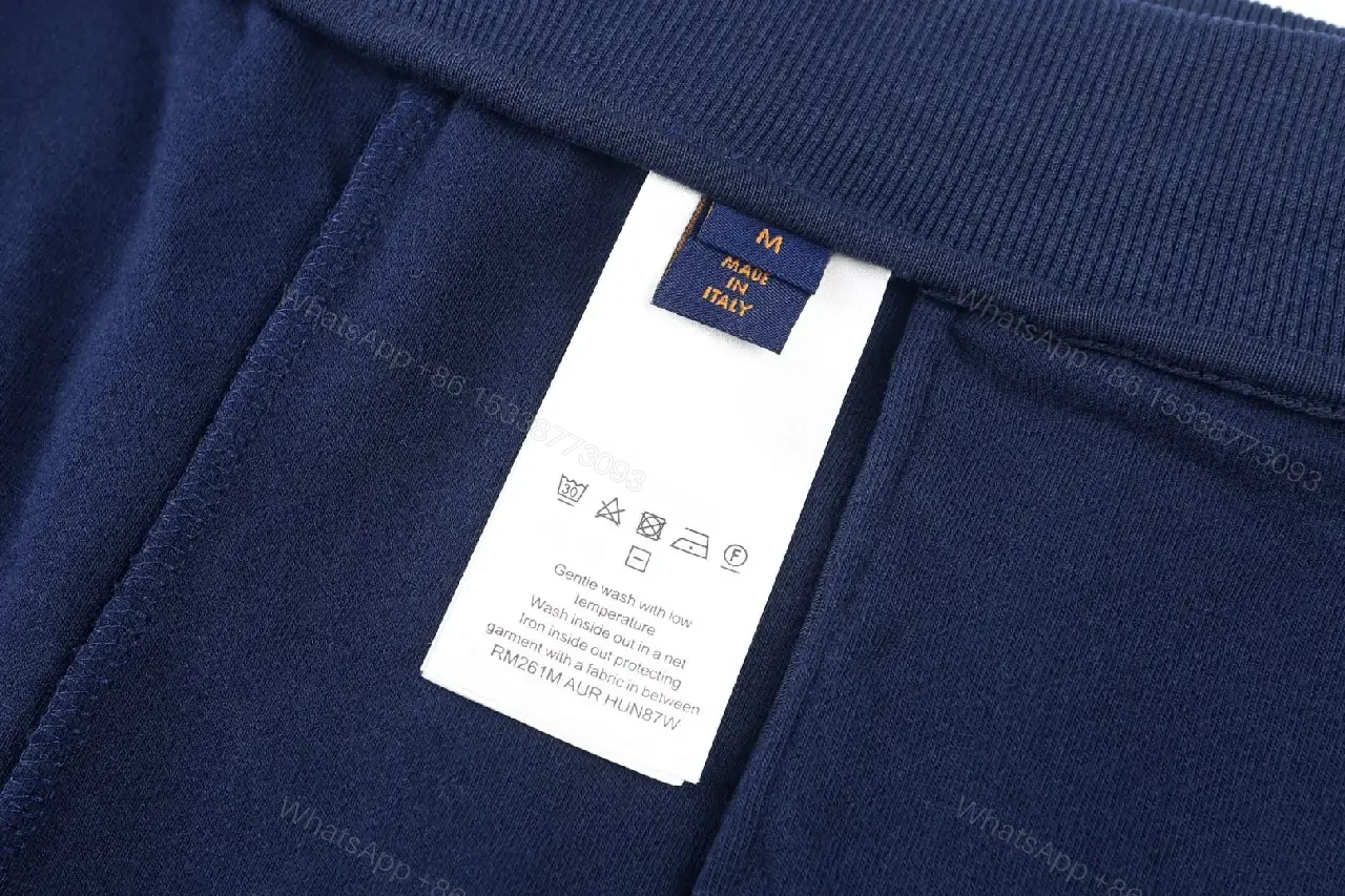 View 6 of Navy Cotton Louis Vuitton-Patterned Drawstring Shorts