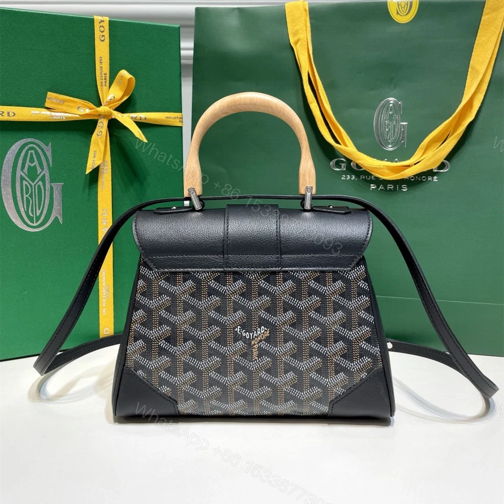 View 2 of 高仿Goyard*SAIGONM櫸木手柄單肩包黑色免檢版