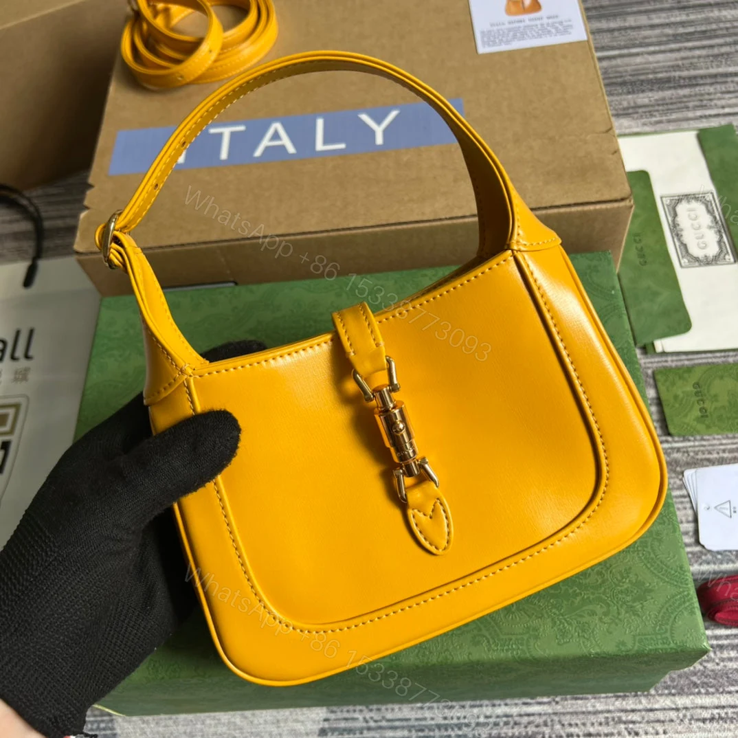 View 2 of GG JACKIE MINI 19 SHOULDER BAG IN YELLOW CALFSKIN