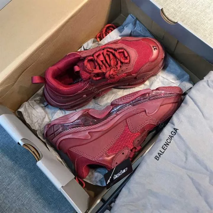 View 5 of BALENCIAGA TRIPLE S CLEAR SOLE SNEAKER IN RED – BB171