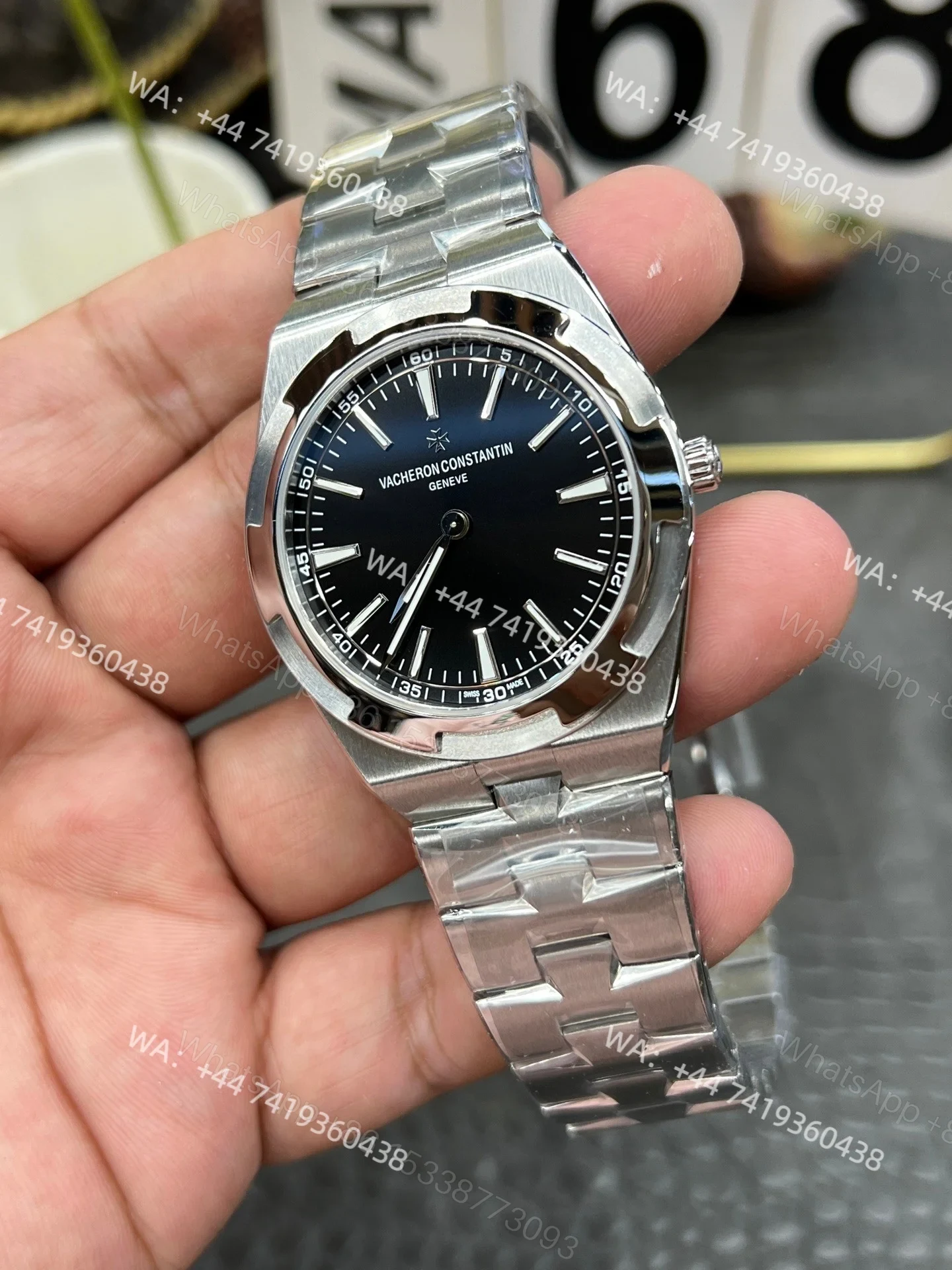 View 2 of Super Clone Vacheron Constantin Overseas 4500V- Black Dial Stainless Steel Watch