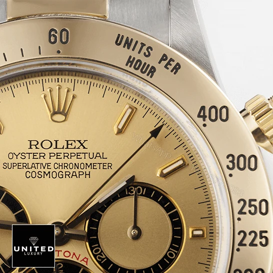 View 9 of Rolex Daytona Cosmograph Yellow Gold Champagne Dial 16523 Replica
