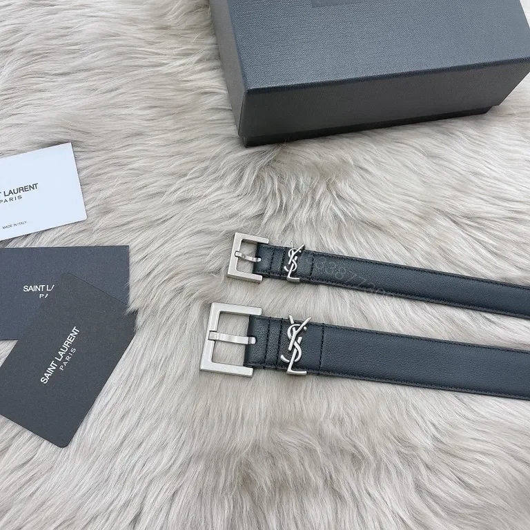 View 5 of Chic Leather Belt with Modern Hardware - Luxury Accessory Belt