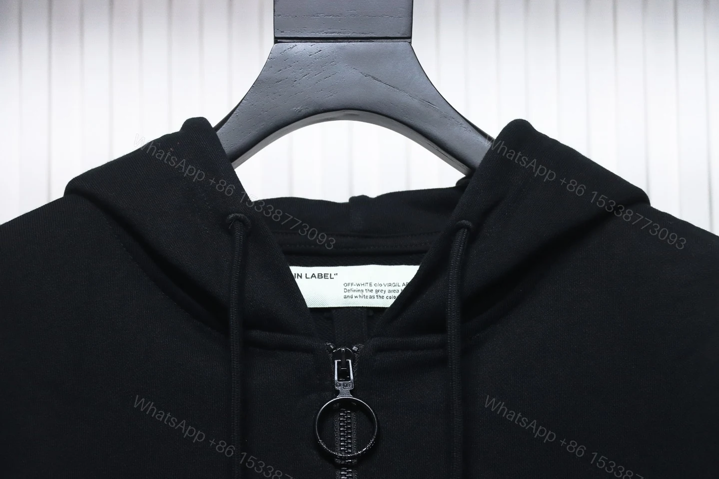 View 6 of Off-White Oil Painting Printed Black Zipper Hoodie