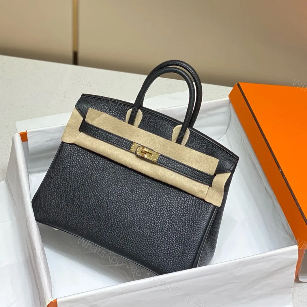 HN 30CM IN BLACK TOGO LEATHER GOLD HARDWARE — view 1
