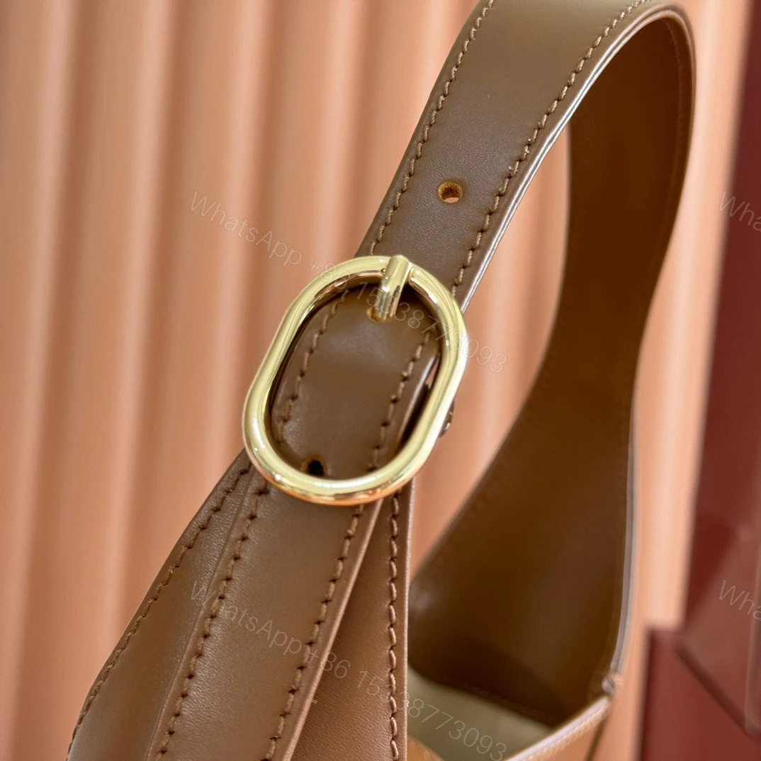 View 9 of JACKIE SMALL SHOULDER BAG 27 IN TAWNY BROWN CALFSKIN GOLD HARDWARE