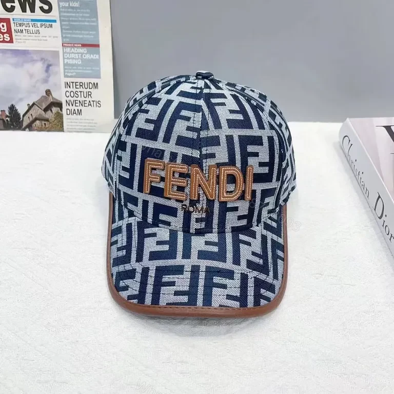 View 3 of Fendi-Inspired Monogram Cap: Luxury Street-Style Baseball Hat