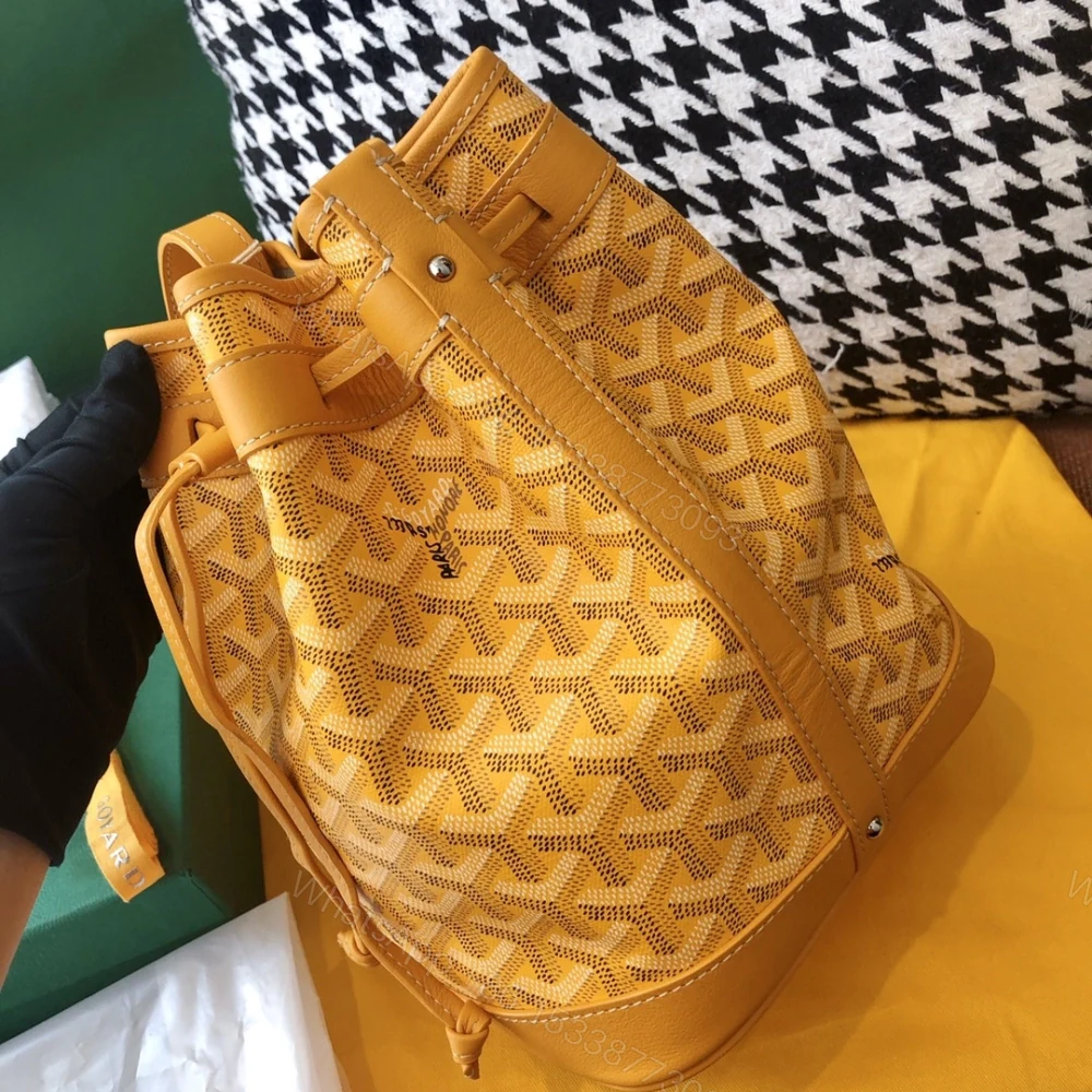 View 9 of 高仿Goyard*PEFLOT7抽繩水桶包黃色免檢版