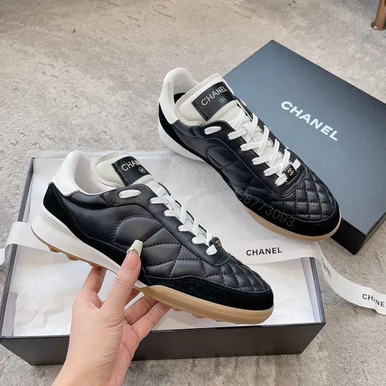 View 8 of Textured Quilted Chanel-Accented High-Tops: Luxury Sneakers