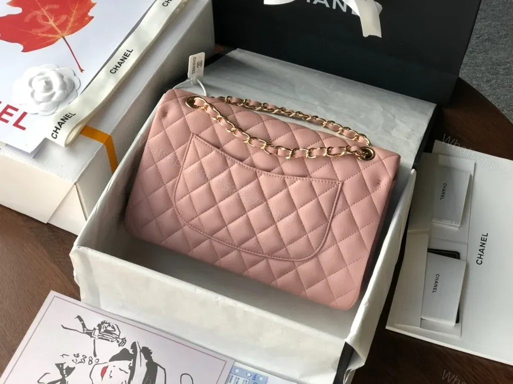 View 4 of Soft Pink Quilted Chanel-Inspired Flap Bag