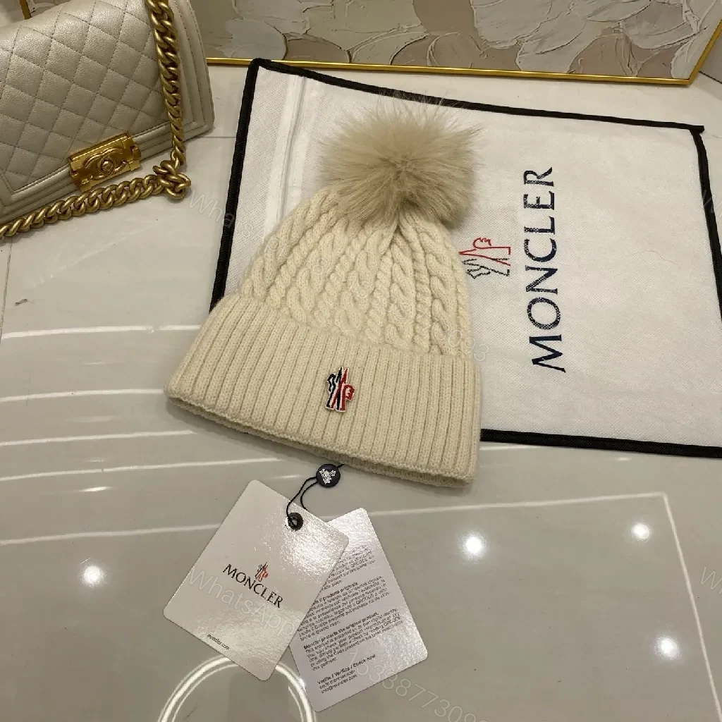 View 4 of Cozy Knit Beanie - Faux Fur Pom - Luxury Warmth - Beanie