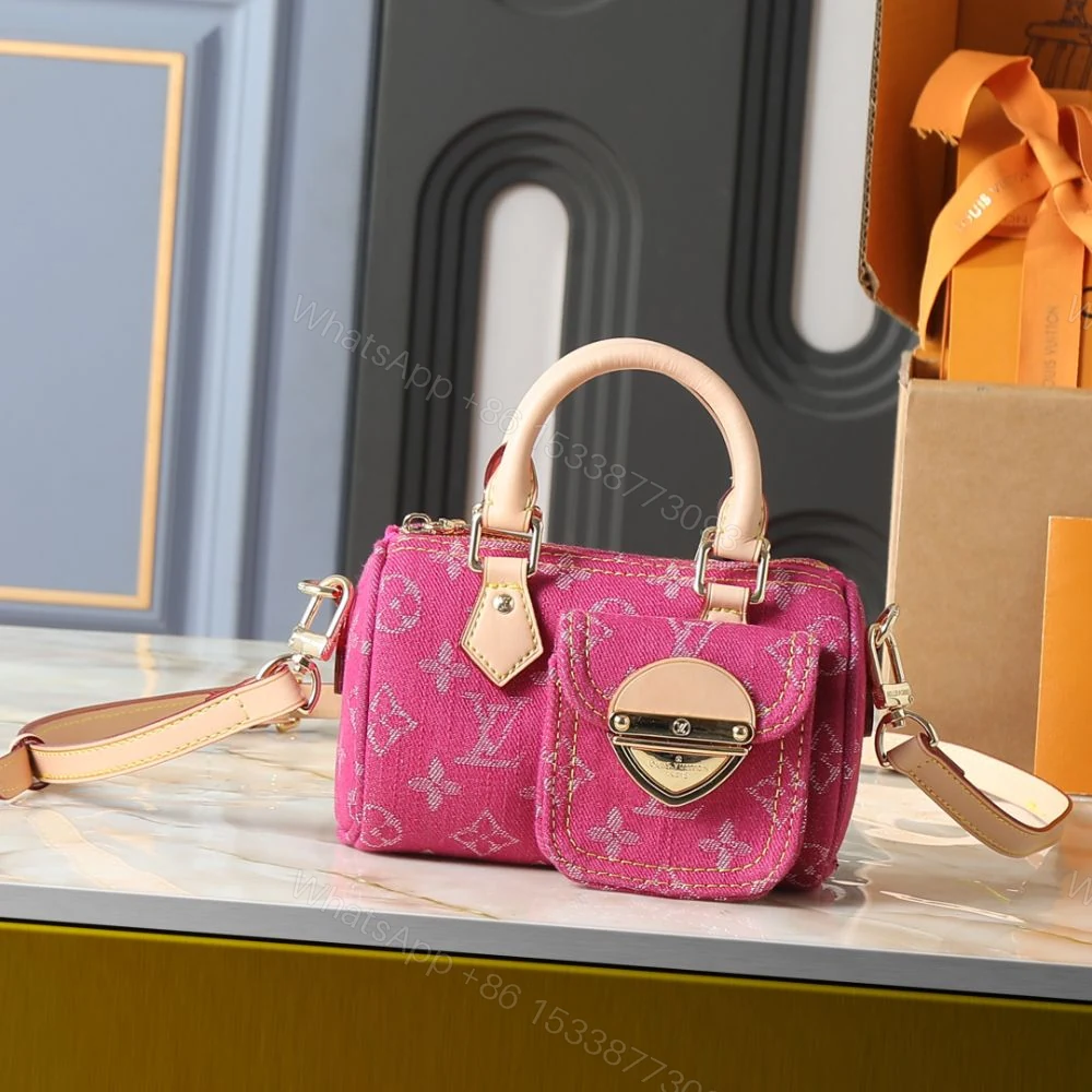 View 2 of Louis Vuitton Nano Speedy Pink Denim 16cm M27603