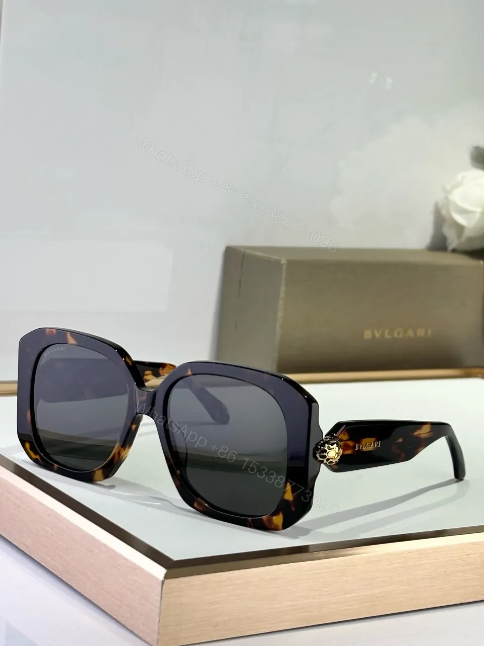 View 7 of Amber Frame Oversized Sunglasses - Gradient UV400 Lens, Acetate, Luxe Style