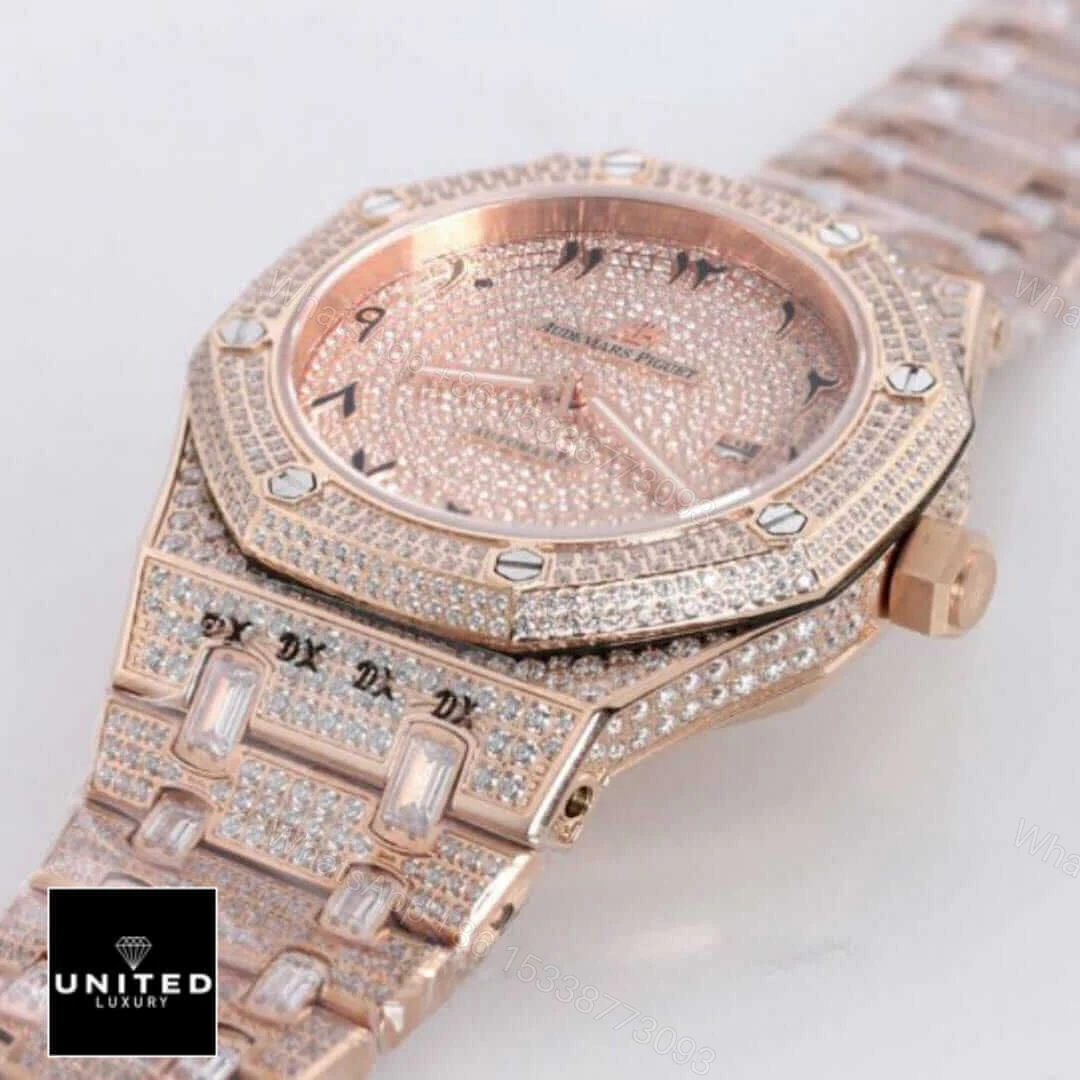 View 10 of Audemars Piguet Royal Oak Iced Out Rose Gold Replica