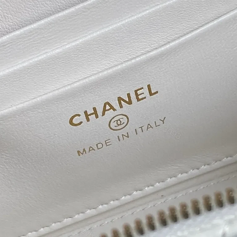 View 8 of Chanel-Inspired Quilted Mini Bag: White, Gold, Luxe Everyday