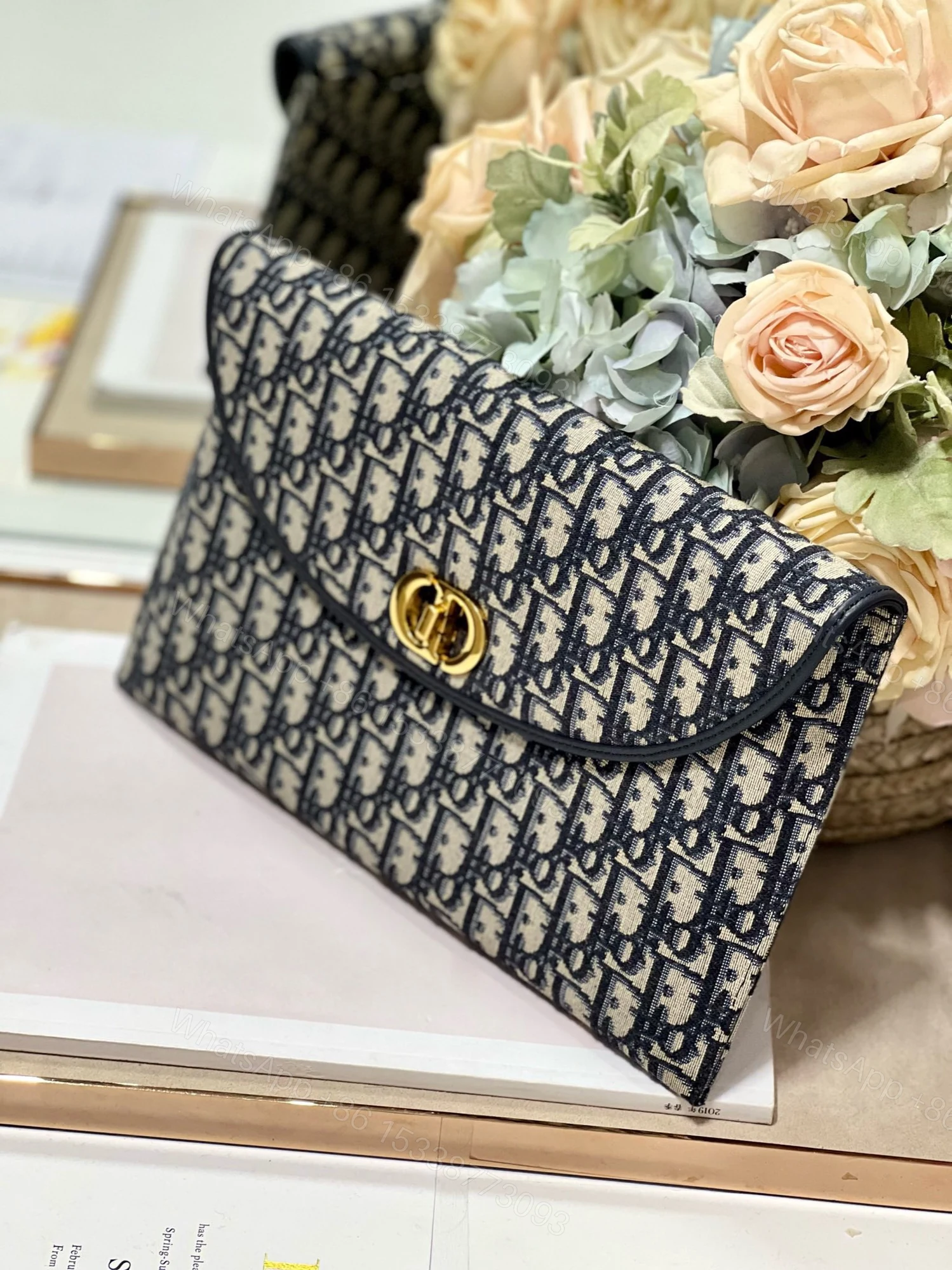 View 3 of Dior 30 Montaigne Avenue Monogram Handbag Like Auth 30x18x2cm