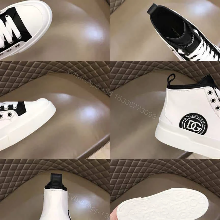 View 4 of DOLCE AND GABBANA QUILTED TWO-TONE NYLON PORTOFINO LIGHT MID-TOP SNEAKERS IN WHITE – DG107