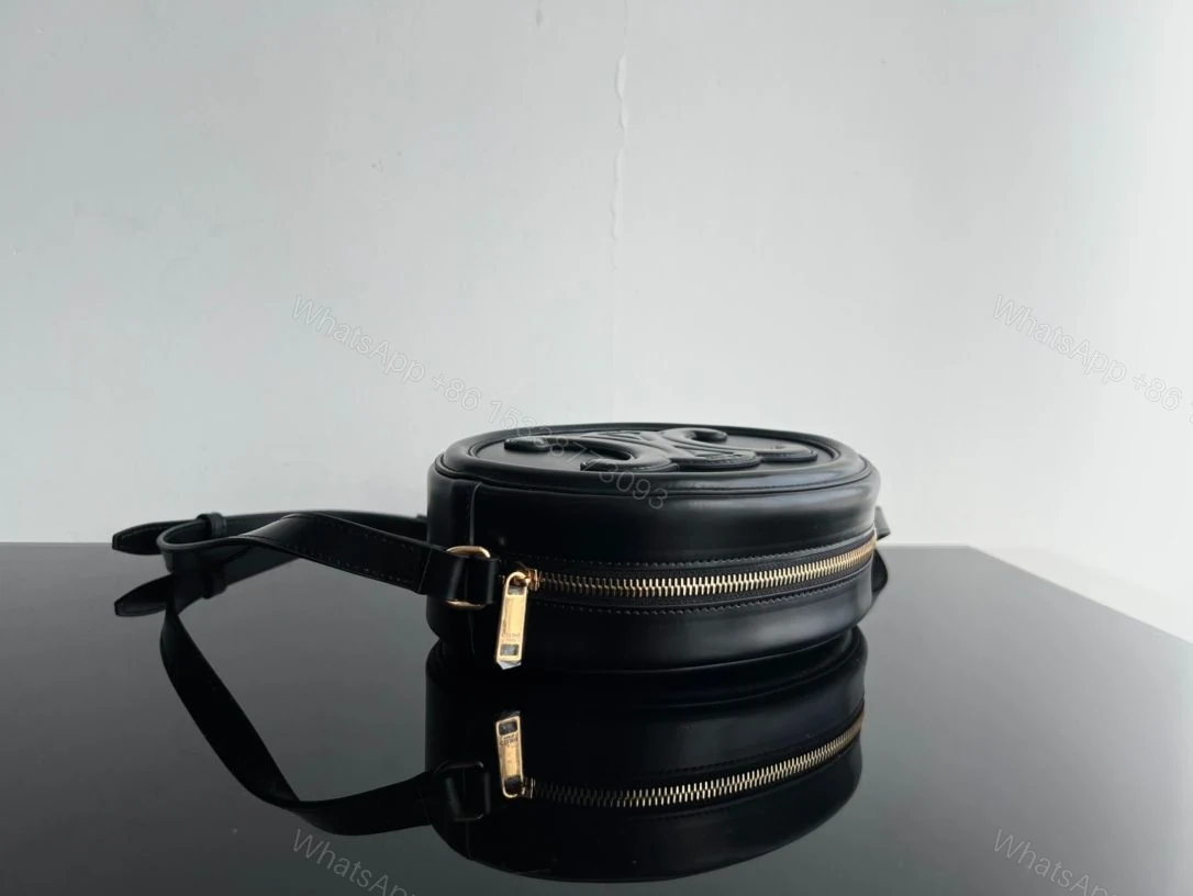View 2 of CELINE CROSSBODY BAG OVAL PURSE CUIR TRIOMPHE IN SMOOTH CALFSKIN BLACK
