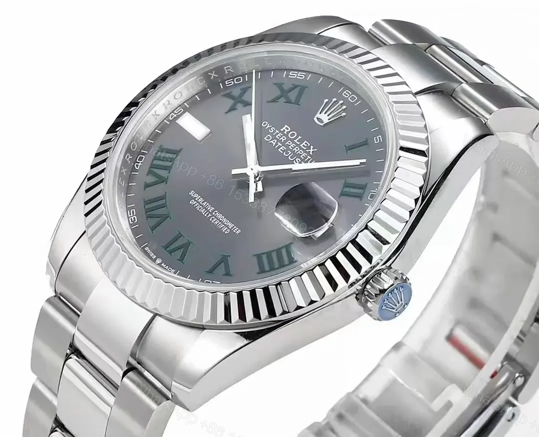 View 4 of OW Factory Clean Factory Rolex Datejust 41mm Silver Grey Dial Watch