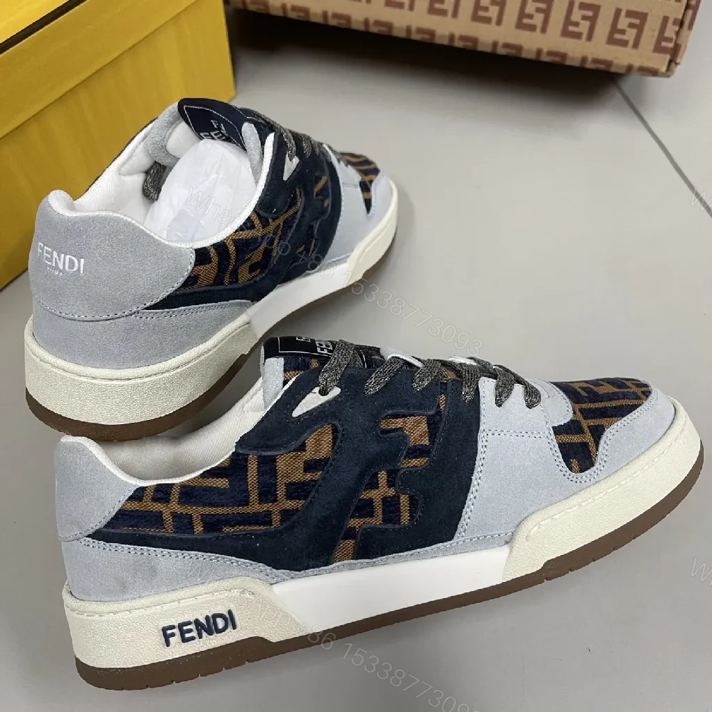 View 6 of Lux Texture Trainers: Suede Accents, Logo Pattern Sneaker