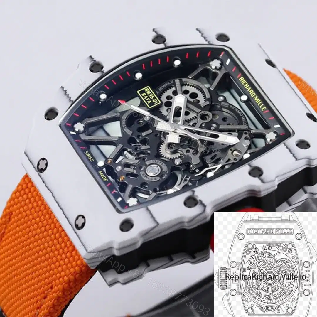 View 7 of Replica Richard Mille RM35-01 BBR Factory Orange Strap