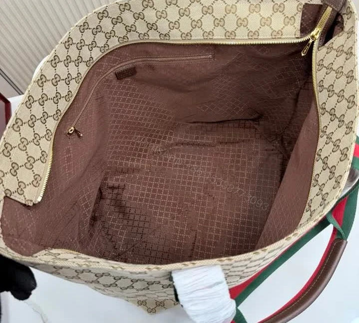 View 10 of Gucci GG Tote Bag in Sand and Dark Brown