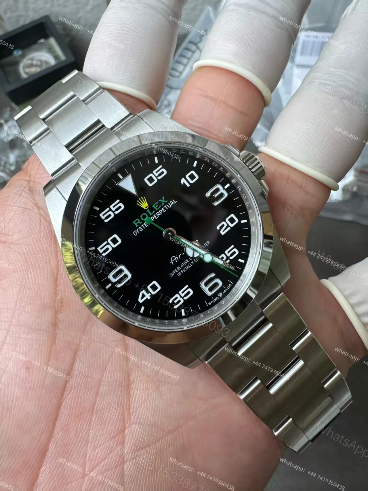 View 7 of Rolex Air-King M126900-0001 1:1 Replica Black Dial 40MM 3230 Movement Super Clone Watch