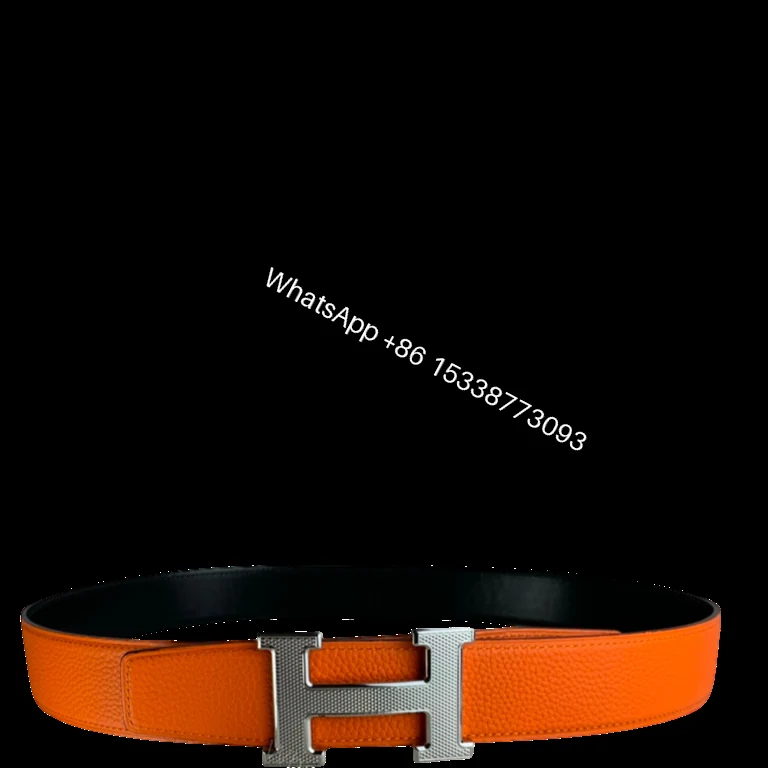 HERMES BELT TOGO SWIFT SILOUIS VUITTONER BUCKLE ORANGE 38MM — view 1