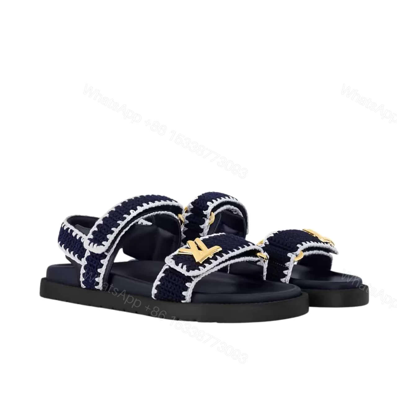 LOUIS VUITTON LV SUNSET COMFORT SANDAL BLUE AND WHITE 1AHKI7 — view 1