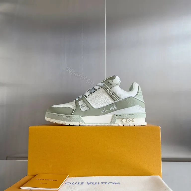 View 8 of Bold LV All-Season Leather Sneakers with Velvet Panels