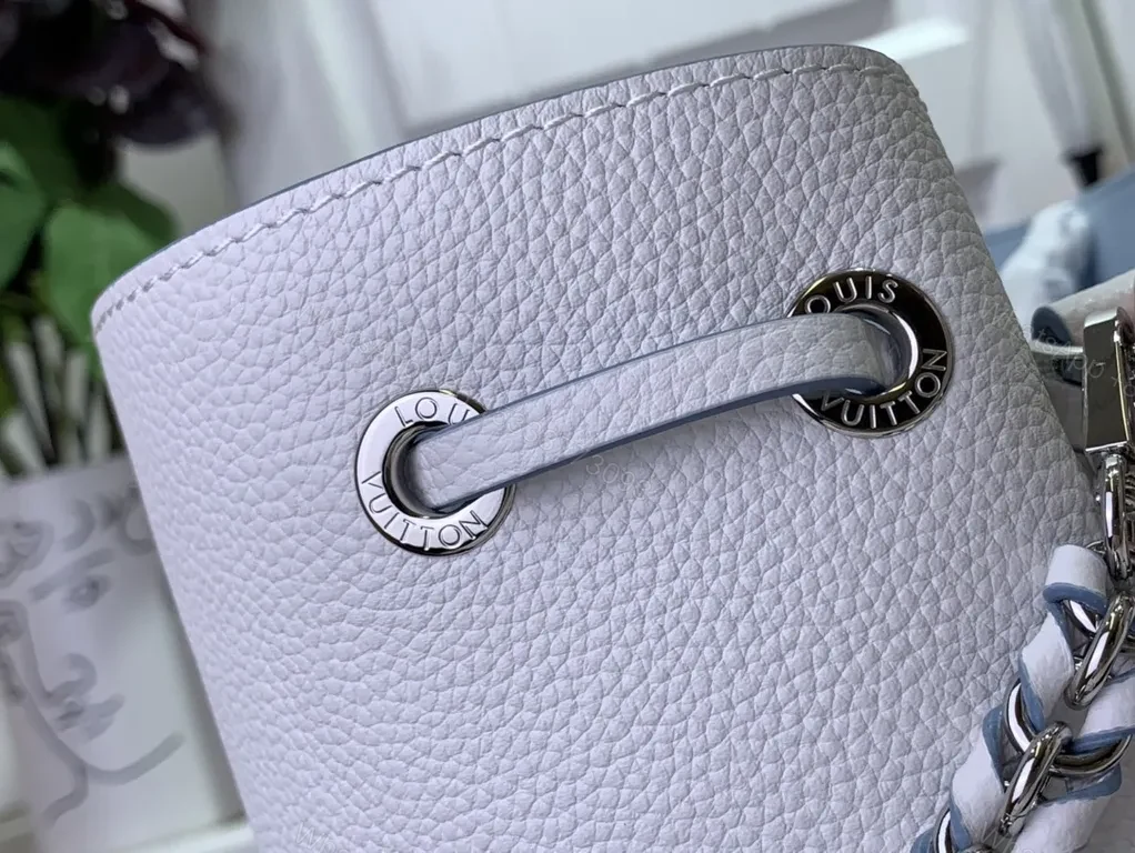 View 2 of Pebbled Leather Tote: LV Emblem, Structured, Spacious Carrier