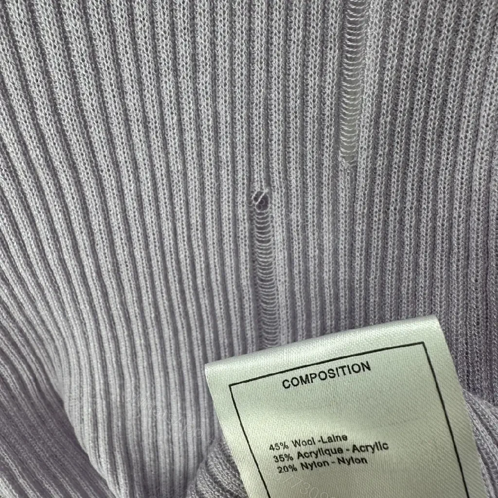View 10 of Soft Lilac Knit Tee: Subtle Emblem, Effortless Luxury Top