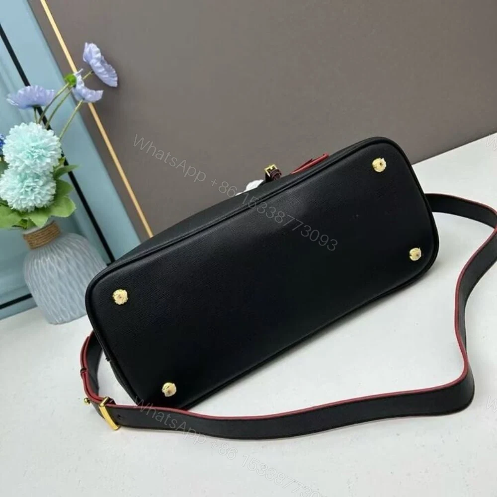 View 4 of Prada Saffiano Cuir Double Small Tote Bag Black 30Cm