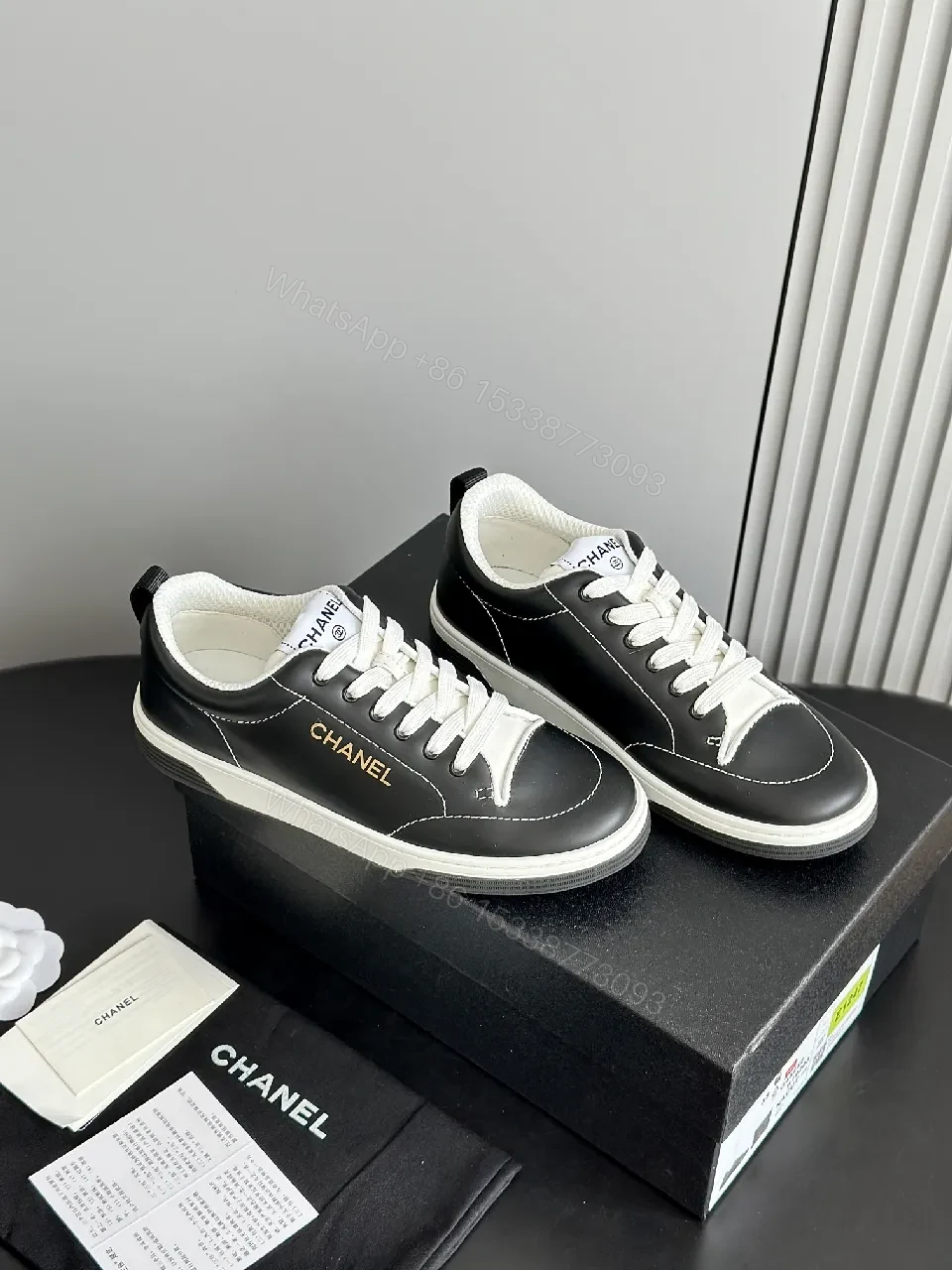 View 6 of Black Leather Sneakers - Minimalist Luxury, Everyday Comfort