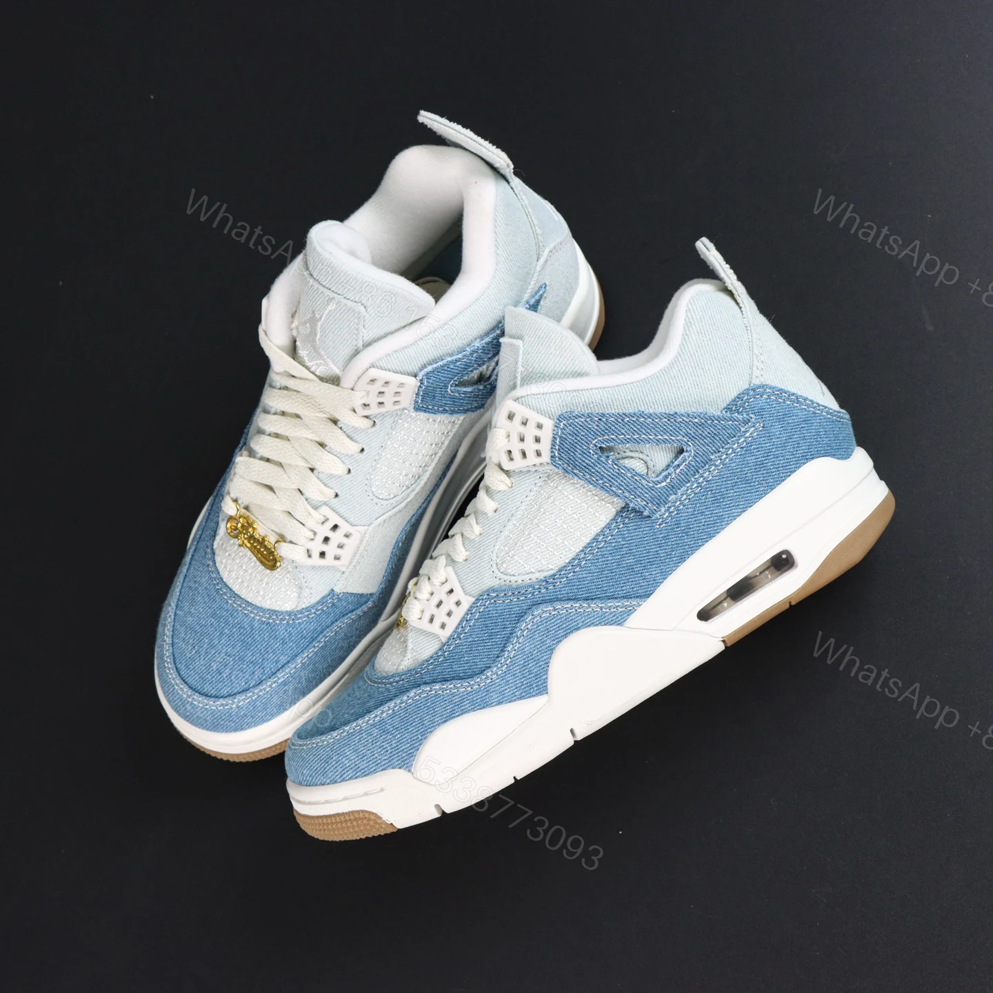 View 7 of Air Jordan 4 Denim Worn Blue Reps​