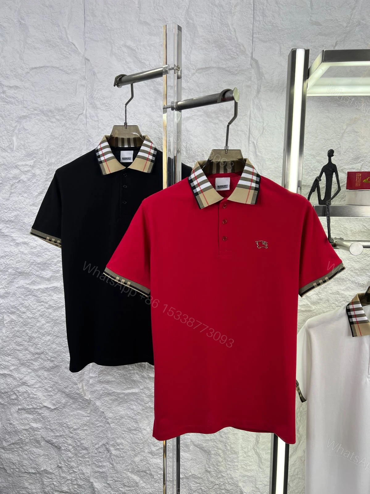 View 5 of FIRST COPY BURBERRY COLLAR T-SHIRT