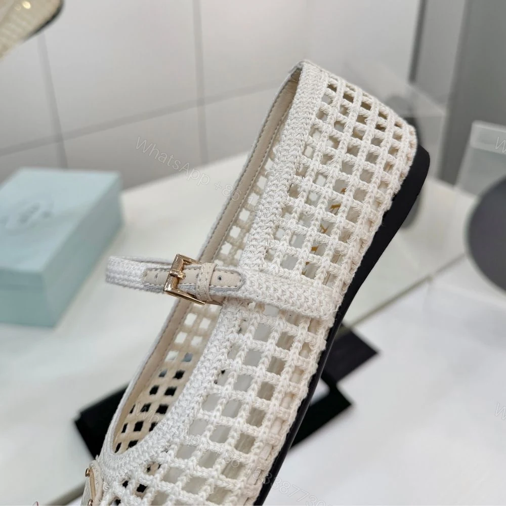View 10 of Prada Crochet Ballerinas White