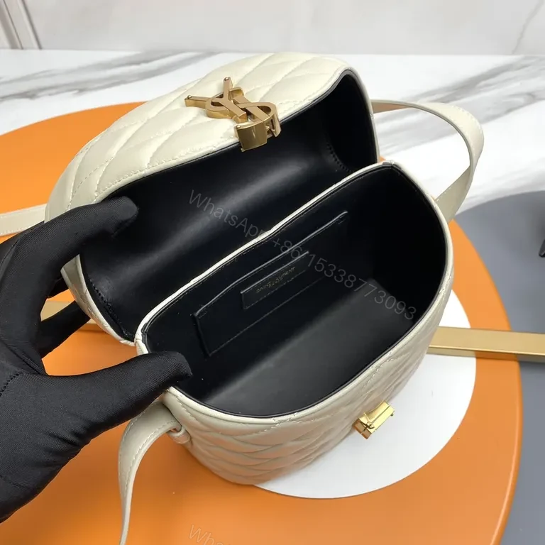 View 3 of Chic Quilted Crossbody with Gold Hardware â€” Luxury Compact Bag
