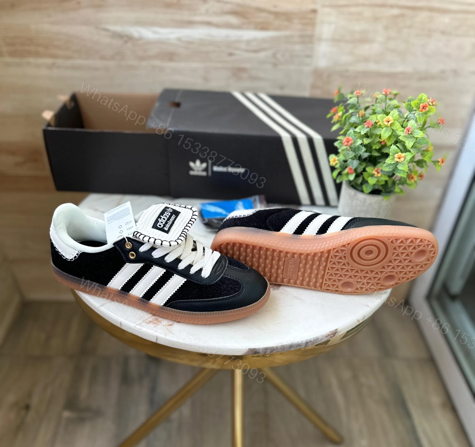 View 2 of ADIDAS WALES BONNER SAMBA PONY TONAL LOW TRAINERS